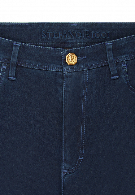 Прямые джинсы из эластичного хлопка с вышивкой STEFANO RICCI - ИТАЛИЯ
