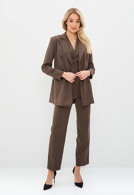 Пиджак AZUR  - Полиэстер, Шерсть - цвет коричневый