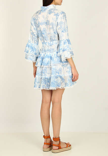 Платье POSITANO COUTURE BY BLITZ  - Хлопок, Лён - цвет голубой