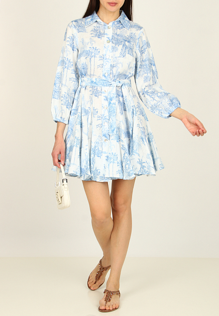 Льняное платье с поясом  POSITANO COUTURE BY BLITZ - ИТАЛИЯ