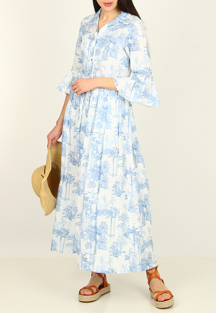 Льняное платье с принтом POSITANO COUTURE BY BLITZ - ИТАЛИЯ