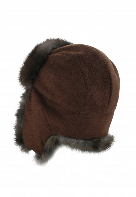 Кашемировая шапка-ушанка BOS BISON  - Кашемир - цвет коричневый