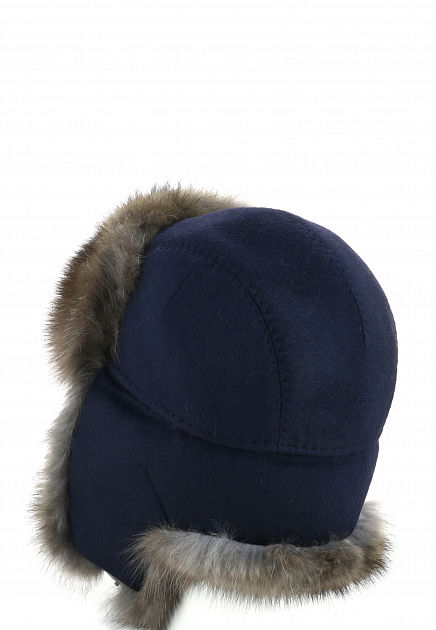 Кашемировая шапка-ушанка BOS BISON  - Кашемир - цвет синий