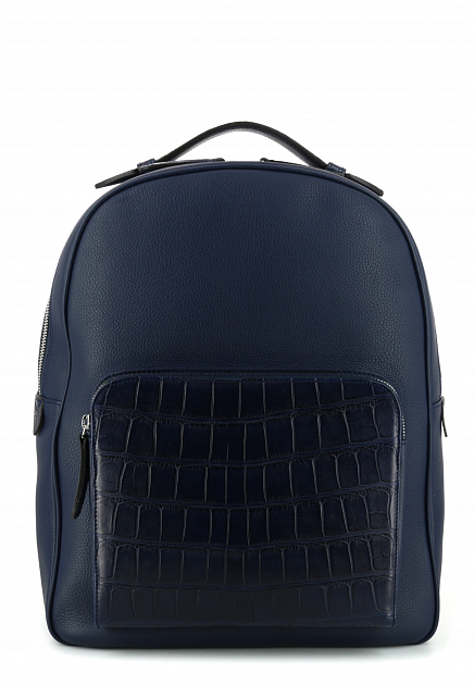 Синий рюкзак с накладным карманом SILVANO BIAGINI