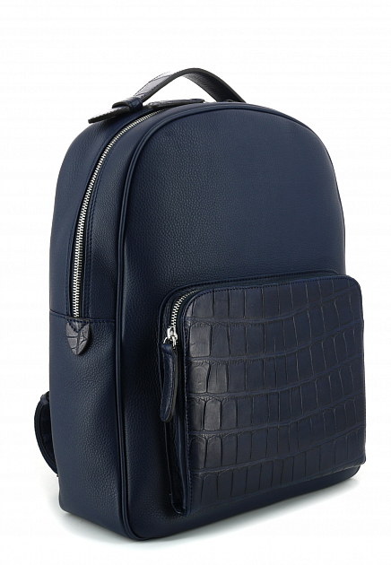Синий рюкзак с накладным карманом SILVANO BIAGINI - ИТАЛИЯ