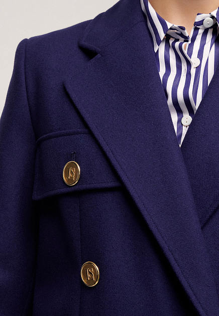 Укороченное шерстяное пальто с прорезными карманами LUISA SPAGNOLI - ИТАЛИЯ