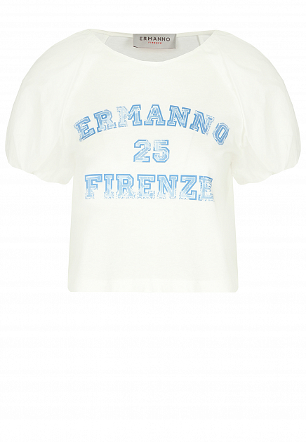Укороченная футболка с логотипом ERMANNO FIRENZE