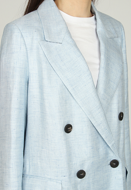 Пиджак PESERICO  - Лён, Ацетат - цвет голубой