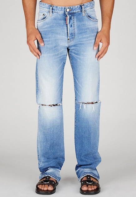 Прямы джинсы с разрезами  DSQUARED2