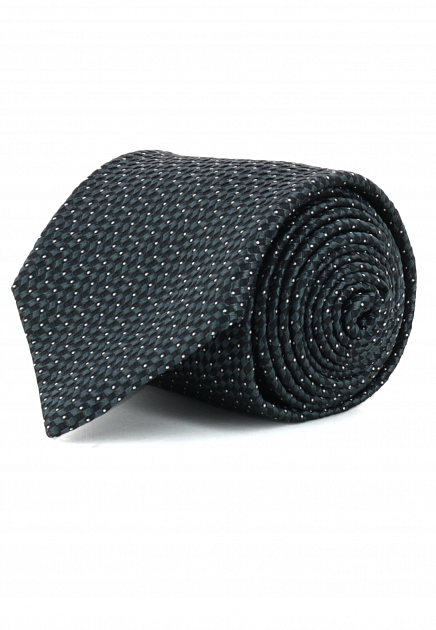 Черный галстук с меланжевым узором BRIONI