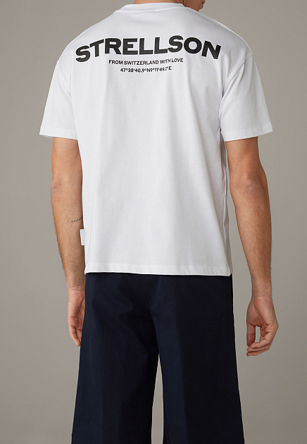 Хлопковая футболка с принтом на спине STRELLSON - ШВЕЙЦАРИЯ