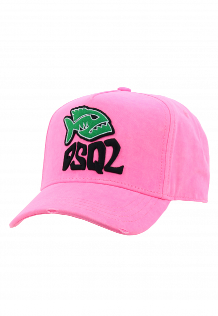 Розовая бейсболка с зеленым принтом  DSQUARED2 - ИТАЛИЯ