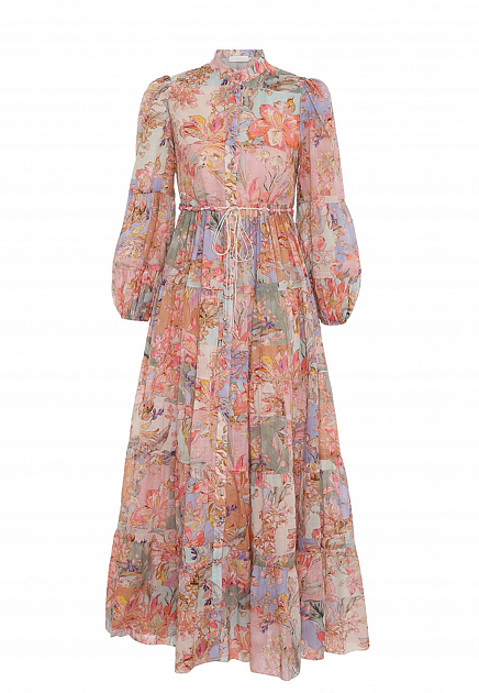 Удлинённое платье с цветочным принтом  ZIMMERMANN