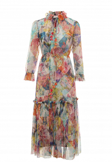 Платье из тюля с цветочным принтом  ZIMMERMANN