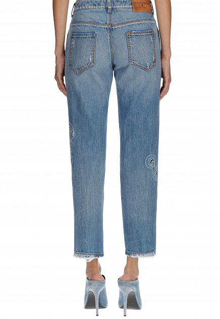Укороченные джинсы с кружевом  ERMANNO SCERVINO - ИТАЛИЯ