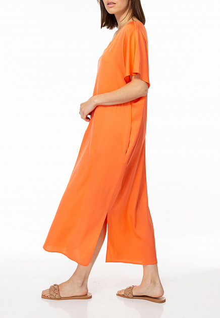 Платье IVI COLLECTION  - Шелк - цвет оранжевый