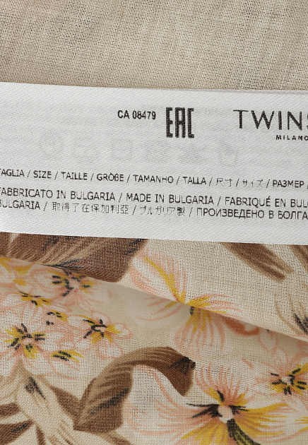 Рубашка из итальянского хлопкового муслина с принтом TWINSET Milano