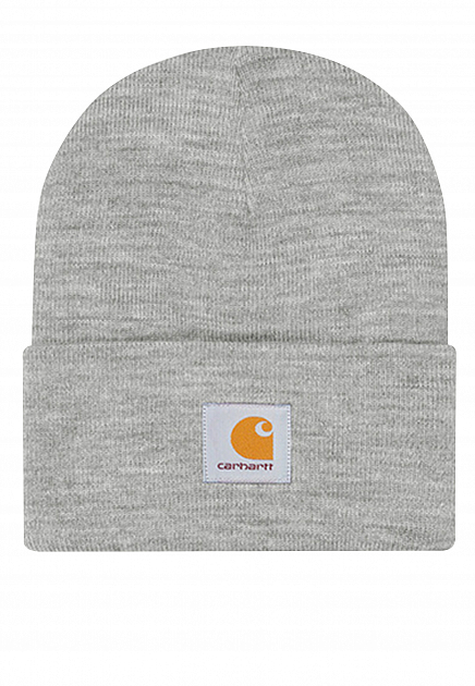 Серая шапка-бини с логотипом  CARHARTT WIP