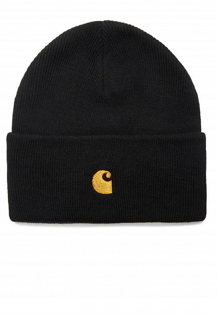 Черная шапка-бини с логотипом  CARHARTT WIP