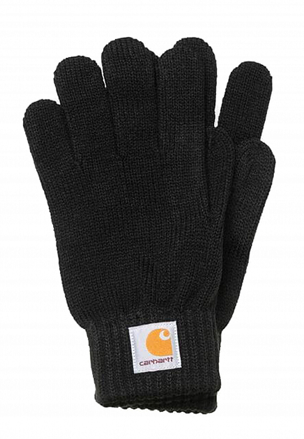 Черные перчатки с логотипом  CARHARTT WIP