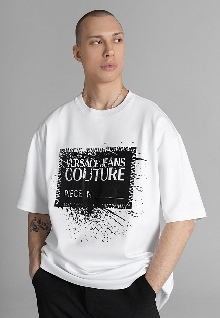 Хлопковая футболка с принтом VERSACE JEANS COUTURE - ИТАЛИЯ