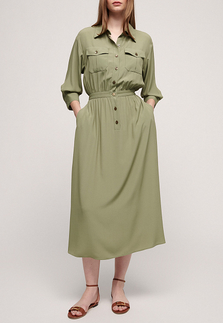 Платье-рубашка с эластичным поясом LUISA SPAGNOLI