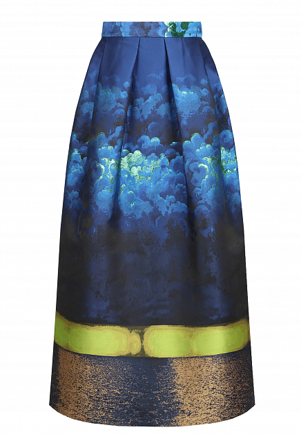 Макси-юбка с комбинированным акварельным принтом ALBERTA FERRETTI