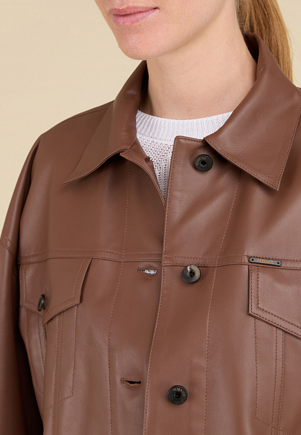 Кожаная куртка PESERICO  - Кожа - цвет коричневый