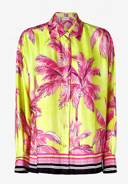 Блуза из вискозы с тропическим принтом ERMANNO FIRENZE