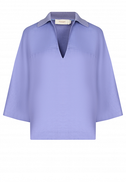 Блуза с V-образным вырезом AGNONA
