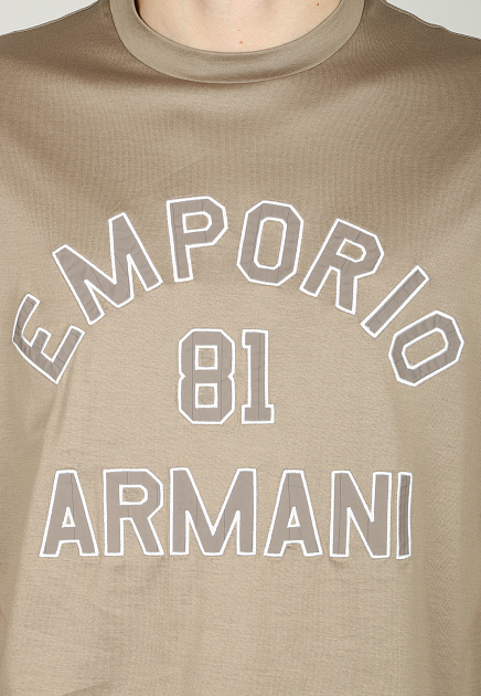 Футболка EMPORIO ARMANI  - Хлопок, Лиоцелл - цвет коричневый