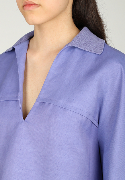 Блуза AGNONA  - Вискоза, Лён - цвет фиолетовый