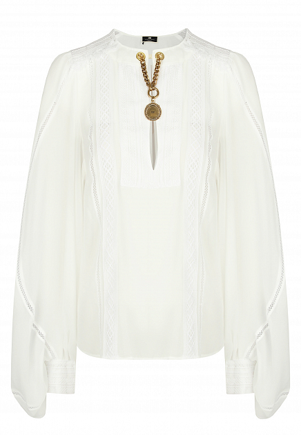 Блуза с ожерельем и кружевными вставками ELISABETTA FRANCHI