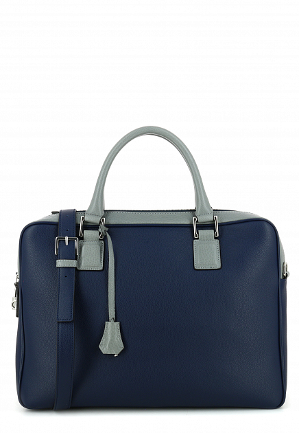 Синий комбинированный портфель с плечевым ремешком SILVANO BIAGINI