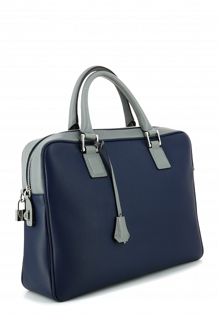 Синий комбинированный портфель с плечевым ремешком SILVANO BIAGINI - ИТАЛИЯ