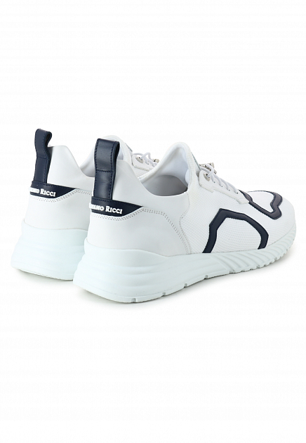 Белые кроссовки с синими вставками STEFANO RICCI - ИТАЛИЯ