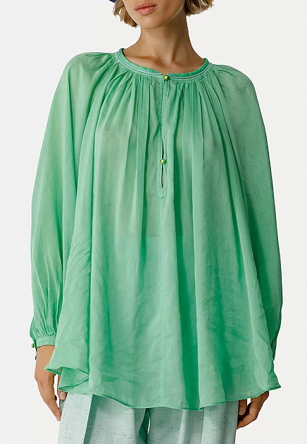 Блуза FORTE FORTE  - Хлопок, Шелк - цвет зеленый