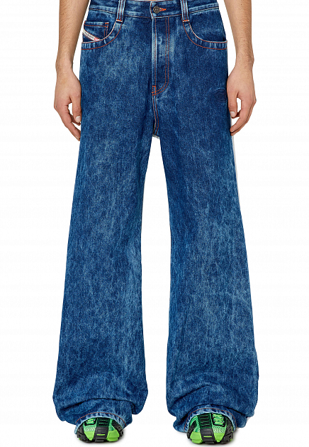 Широкие комбинированные джинсы DIESEL