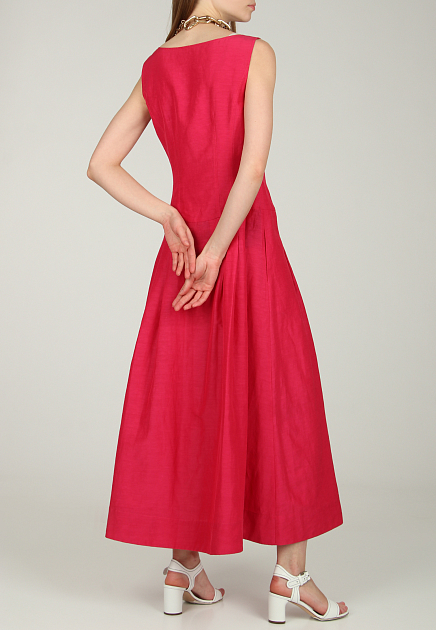 Платье ALBERTA FERRETTI  - Лён, Купро - цвет розовый
