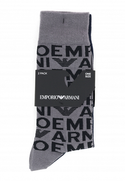 Синие носки с принтом  EMPORIO ARMANI Underwear