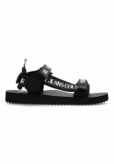 Черные сандалии с логотипом VERSACE JEANS COUTURE