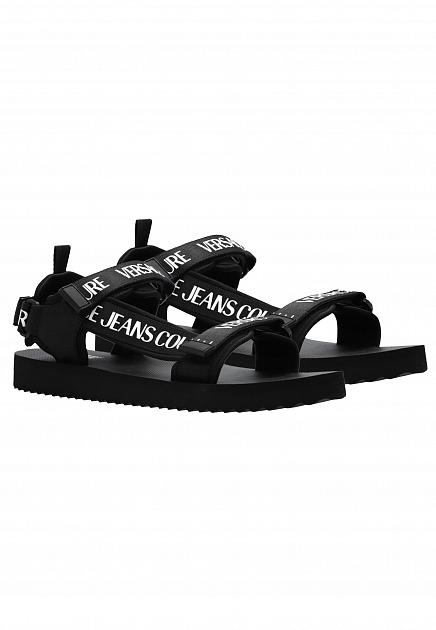 Черные сандалии с логотипом VERSACE JEANS COUTURE - ИТАЛИЯ