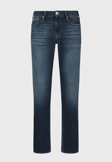 Узкие джинсы с эффектом потертости EMPORIO ARMANI
