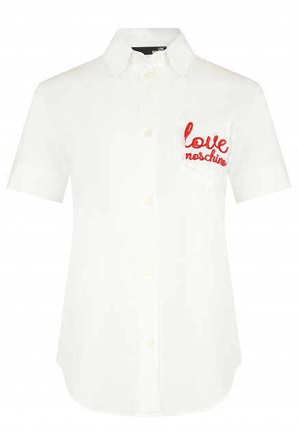 Рубашка с логотипированной вышивкой MOSCHINO Love
