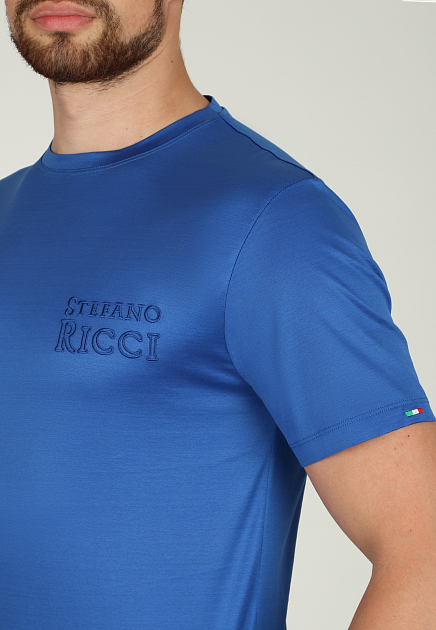 Футболка STEFANO RICCI  - Хлопок - цвет голубой