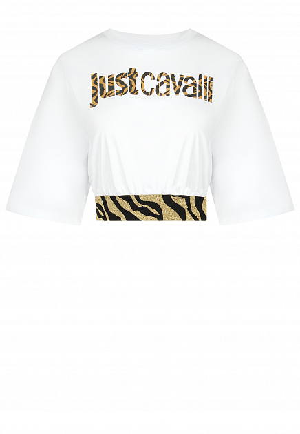 Укороченная футболка с эластичным поясом JUST CAVALLI