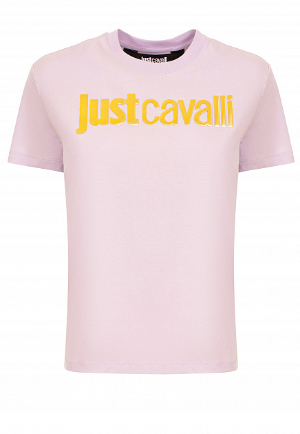 Футболка с контрастным логотипом JUST CAVALLI