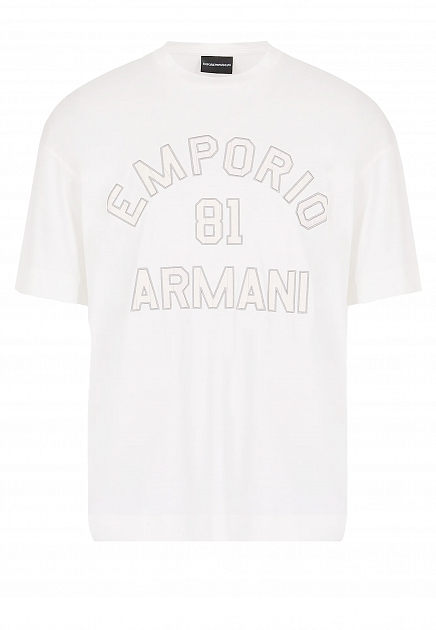 Футболка с крупным логотипом EMPORIO ARMANI