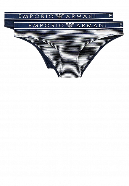 Комплект из двух трусов с логотипированной полоской EMPORIO ARMANI Underwear