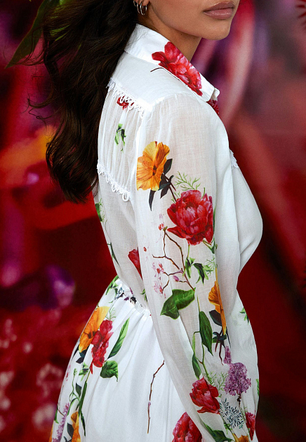 Длинное платье-рубашка с цветочным принтом Lotus CHARO RUIZ IBIZA - ИСПАНИЯ